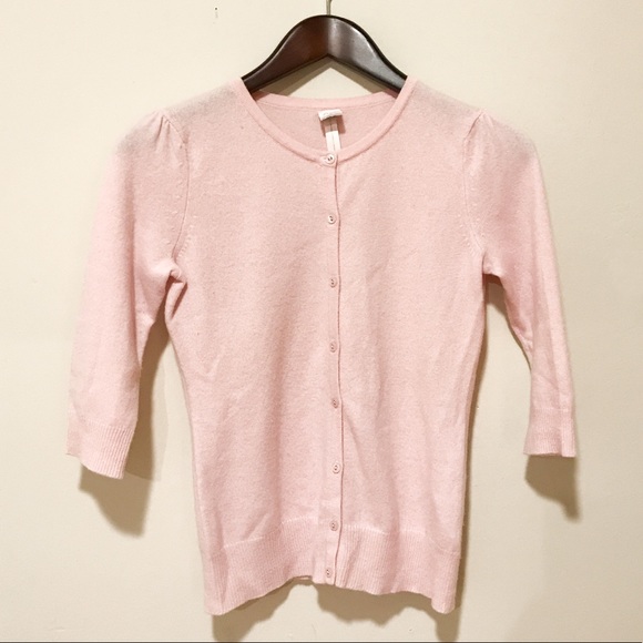 baby pink cashmere cardigan
