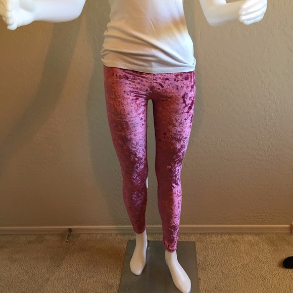 Sacred Threads Pants - *LAST PAIR* Pink Velour/Velvet Leggings