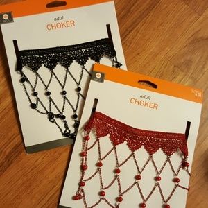 2 women's adult choker necklace Halloween