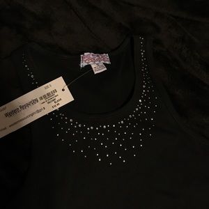 Black Jeweled Tank Top (S)