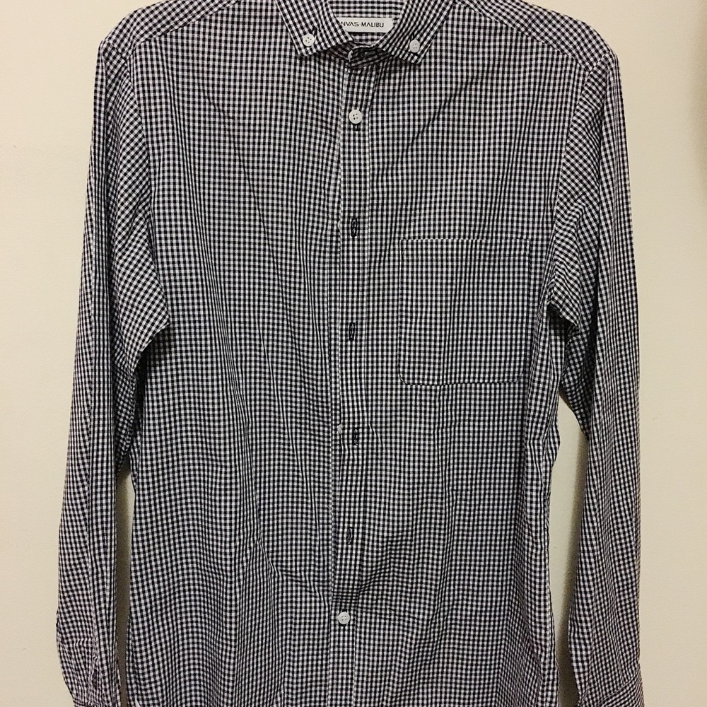 Navy Blue and White Dress Shirt