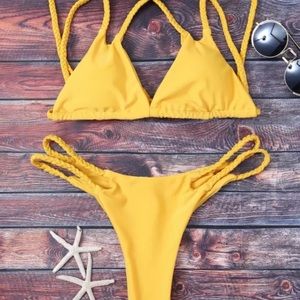 Yellow cheeky bikini