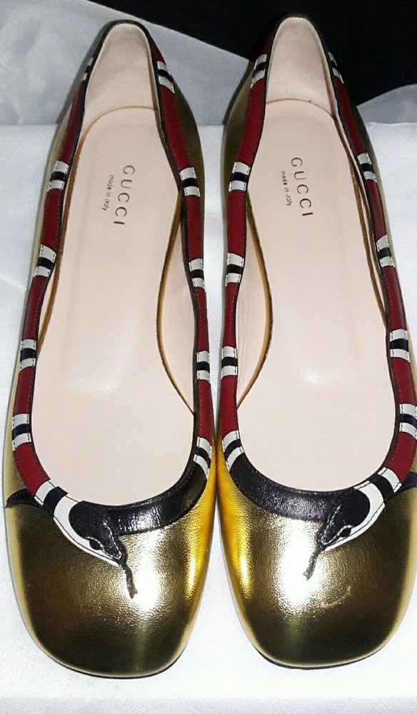 GUCCI Kingsnake Ballet Flats - NWT- Size 8/38 - Picture 4 of 6