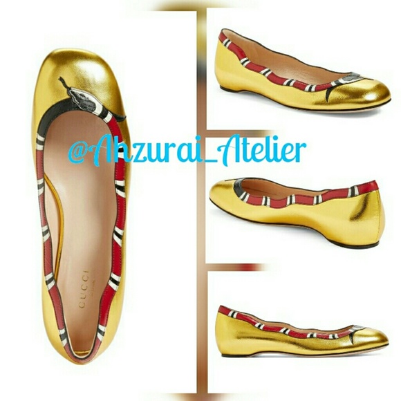 GUCCI Kingsnake Ballet Flats - NWT- Size 8/38 - Picture 2 of 6