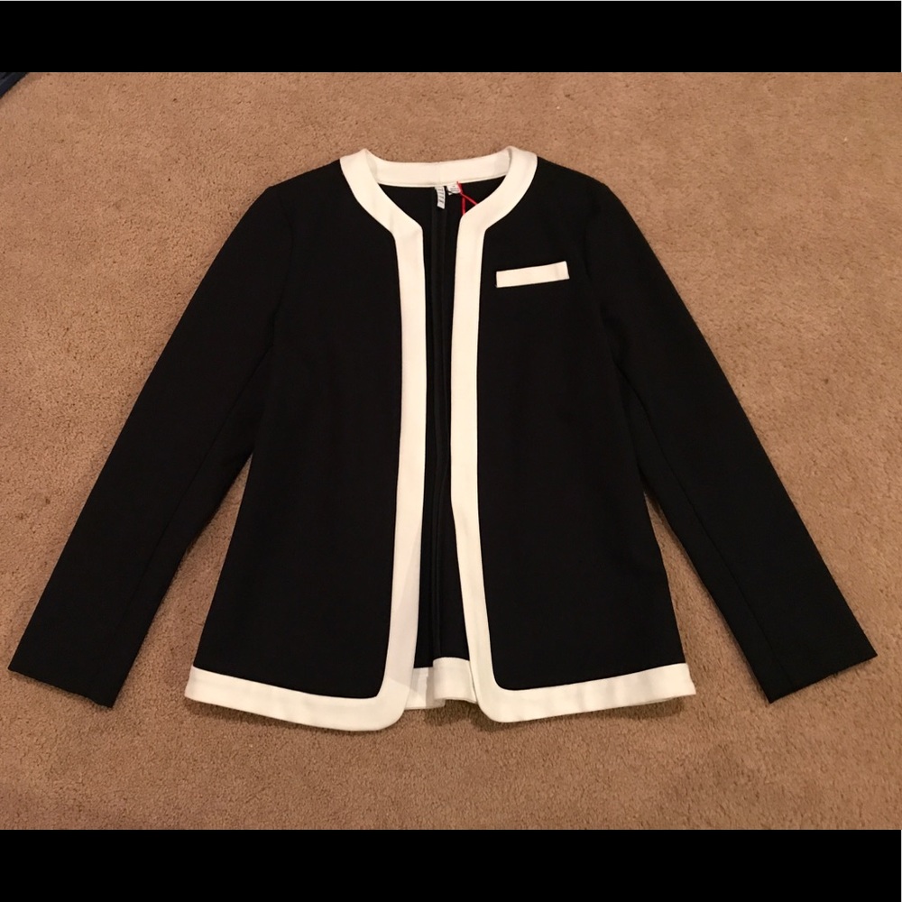 Black and white blazer