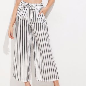 Black and White Vertical Stripped Culottes