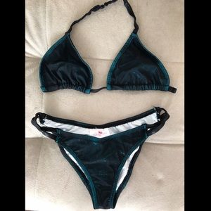 Metallic blue Allyce King Bikini