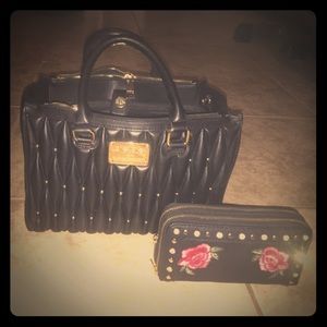 Perfect size Bebe handbag and matching wallet :)