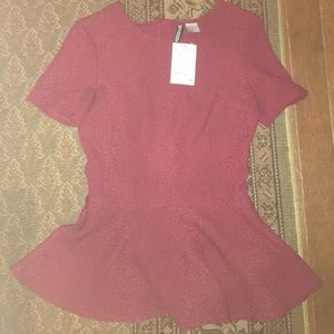 NWT H&M red blouse size 2