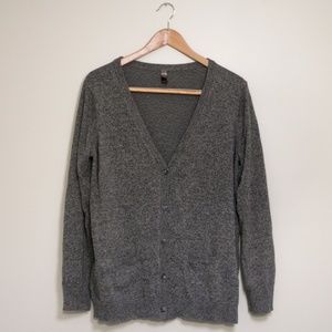 Gray Marled Knit Boyfriend Cardigan