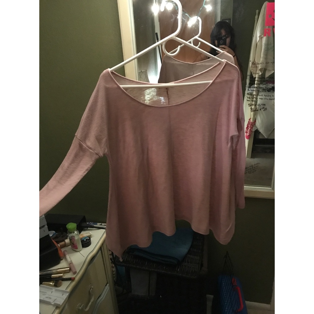 Pink off the shoulder long sleeve