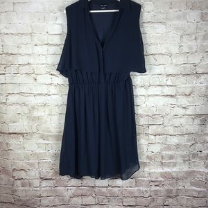 City Chic Black Sheer Gathered Waist Dress Size M City Chic Black Sheer Gathered Waist Dress Size M