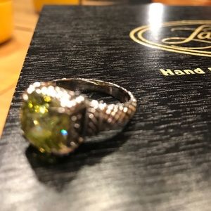 Premier designs silver/rhodium/plated citrine ring