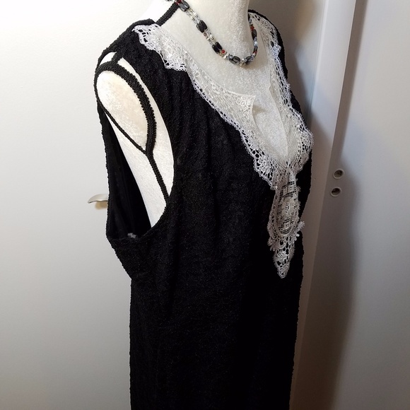 Yellow Star Lace Dress 3X Black & White Maxi - Picture 3 of 8