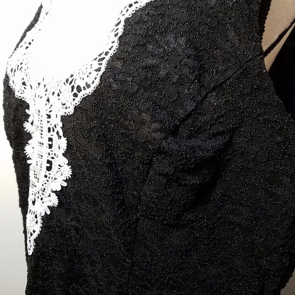 Yellow Star Lace Dress 3X Black & White Maxi - Picture 6 of 8