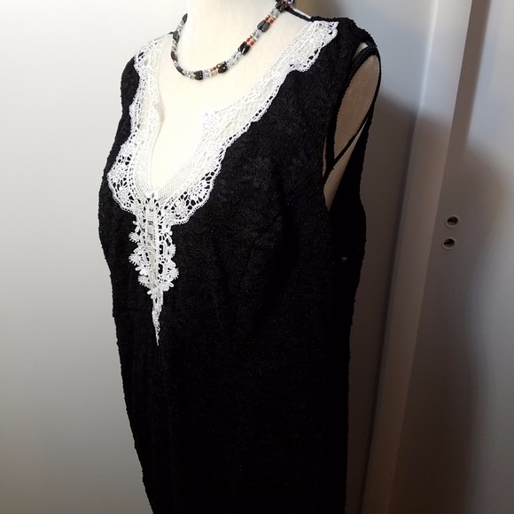 Yellow Star Lace Dress 3X Black & White Maxi - Picture 5 of 8