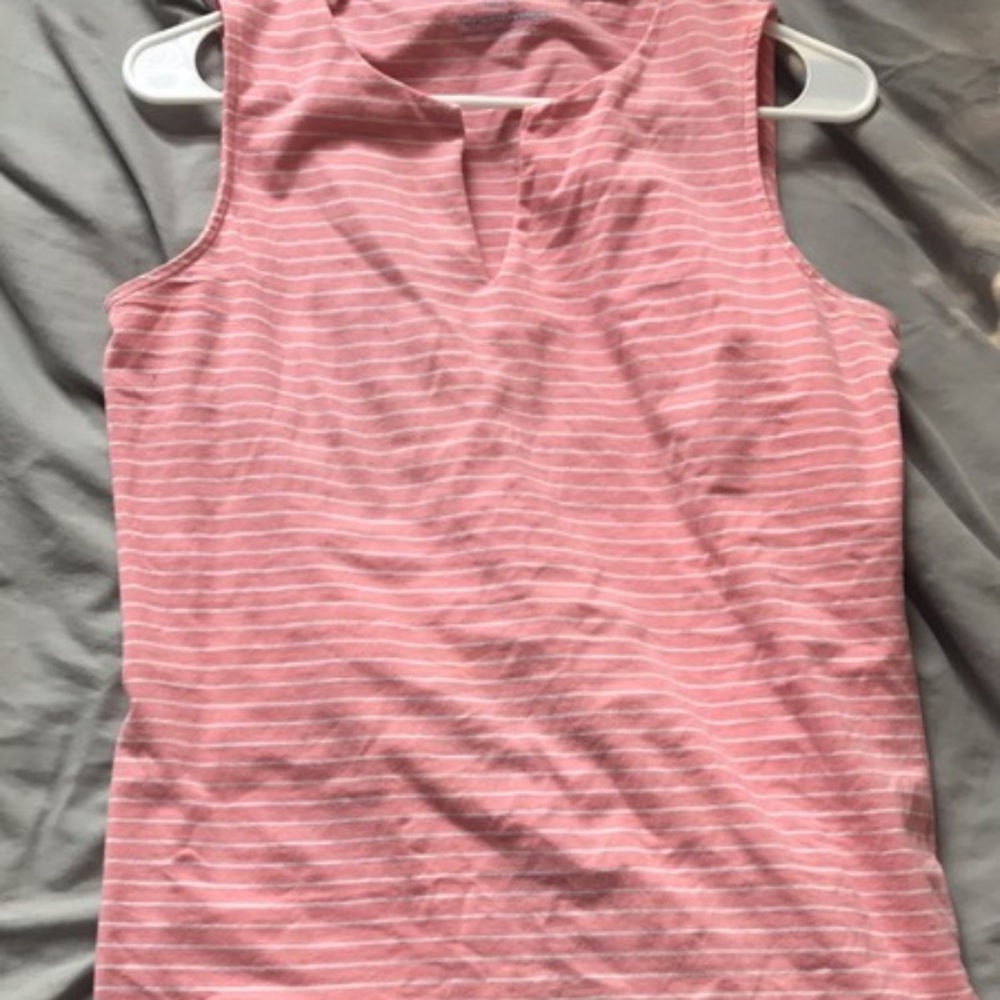 Pink and white striped tank