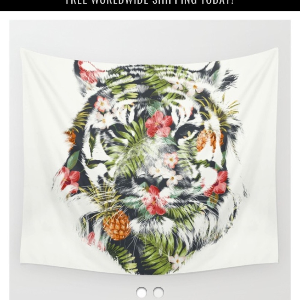 51x60in Wall Tapestry (Tropical Tiger)