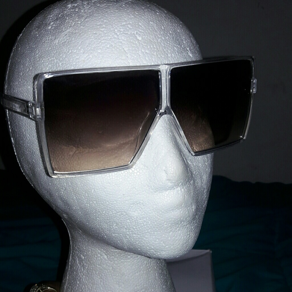 Clear frame brown lens