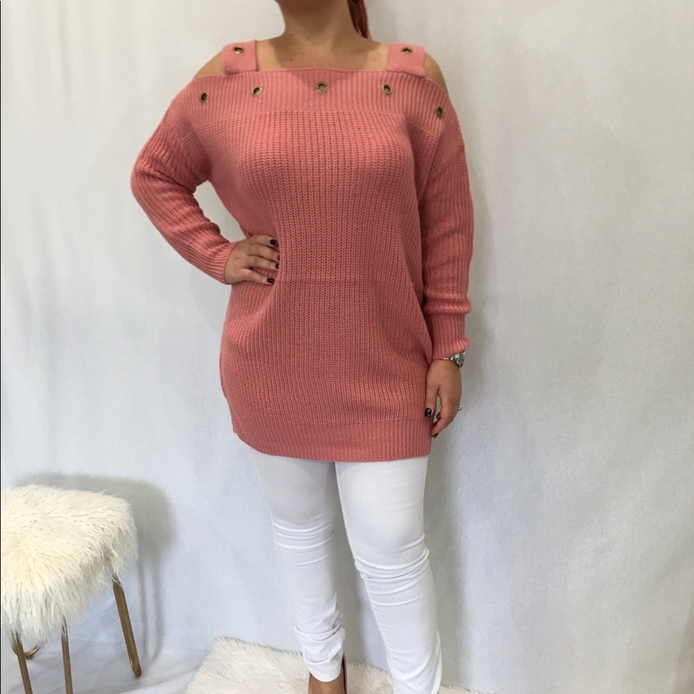 Off the shoulder oversized sweater