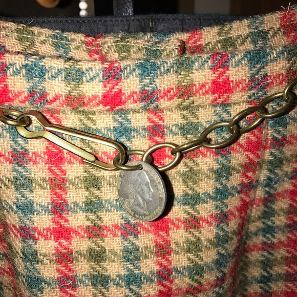 Vintage miss Pat plaid wool skirt xs green red - Picture 3 of 8