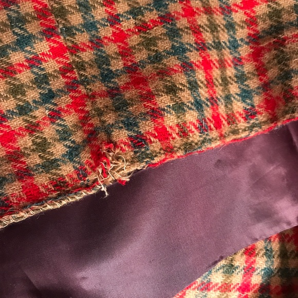 Vintage miss Pat plaid wool skirt xs green red - Picture 6 of 8