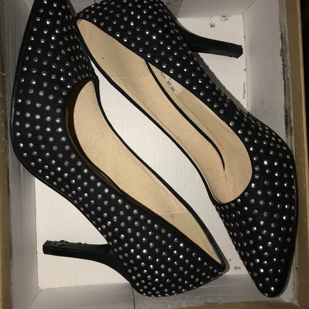 Black studded heels