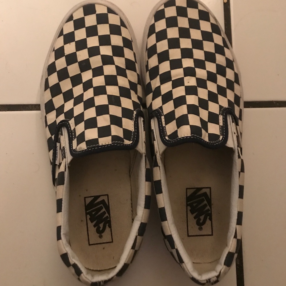 Vans Black/Blue checkerboard size 9.5.
