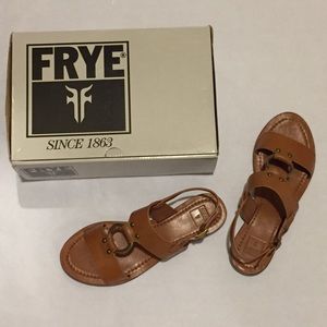 Frye tan Rachel Harness Sandal EUC Frye tan Rachel Harness Sandal EUC
