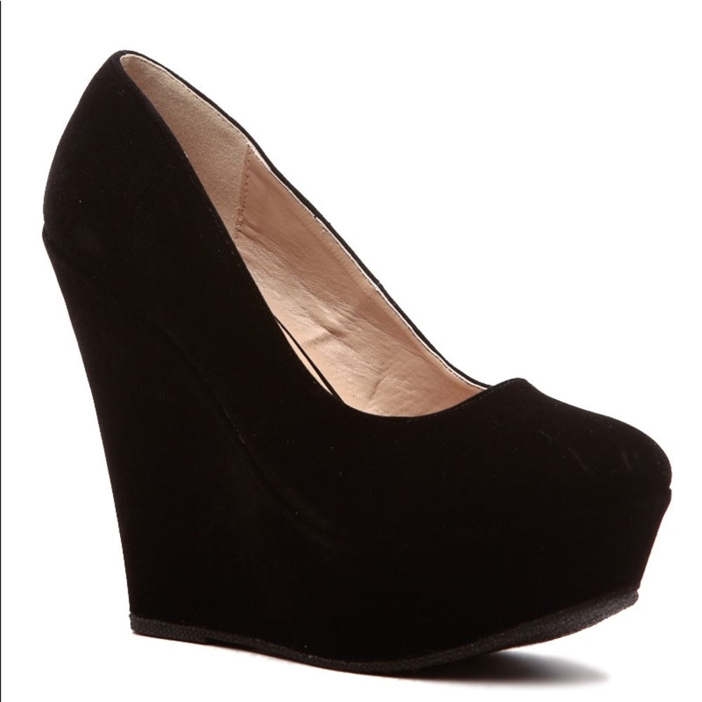 Black Suede Wedges