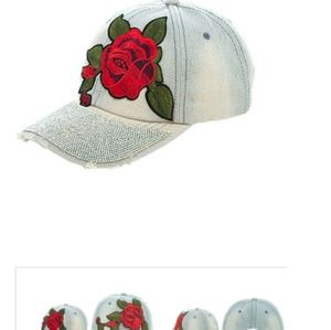 Denim rose patch hat Denim rose patch hat