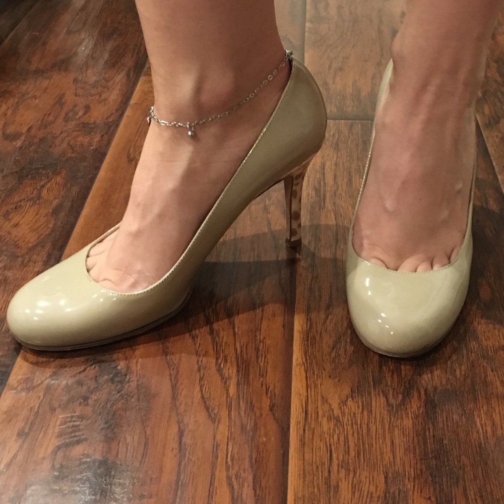 Kate Spade Karolina nude pumps w/ ocelot heel