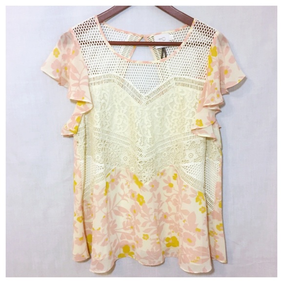 ❌SOLD❌ Anthropologie HD Paris Fluttered Blouse - Picture 4 of 8