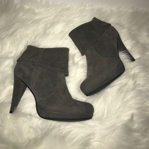 Gray Suede Xappeal Booties Size 61/2