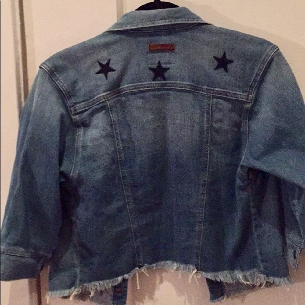 GUESS denim jacket with embroidered patches