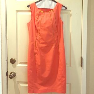 Coral Sleeveless Calvin Klein Dress w/ Gold