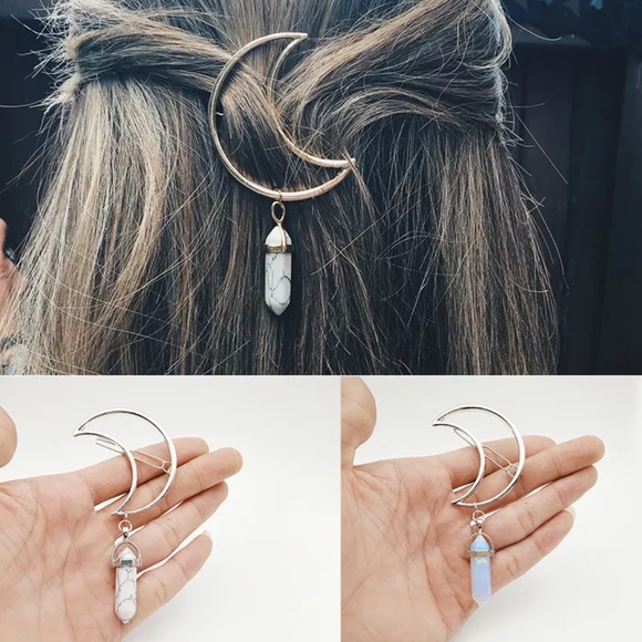 Moon Gemstone Clip - Picture 2 of 6