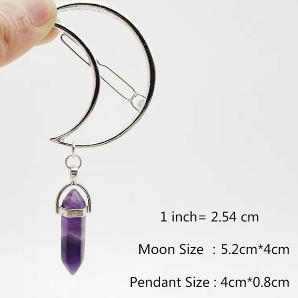 Moon Gemstone Clip - Picture 4 of 6