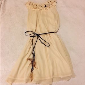 dress with feather belt dress with feather belt