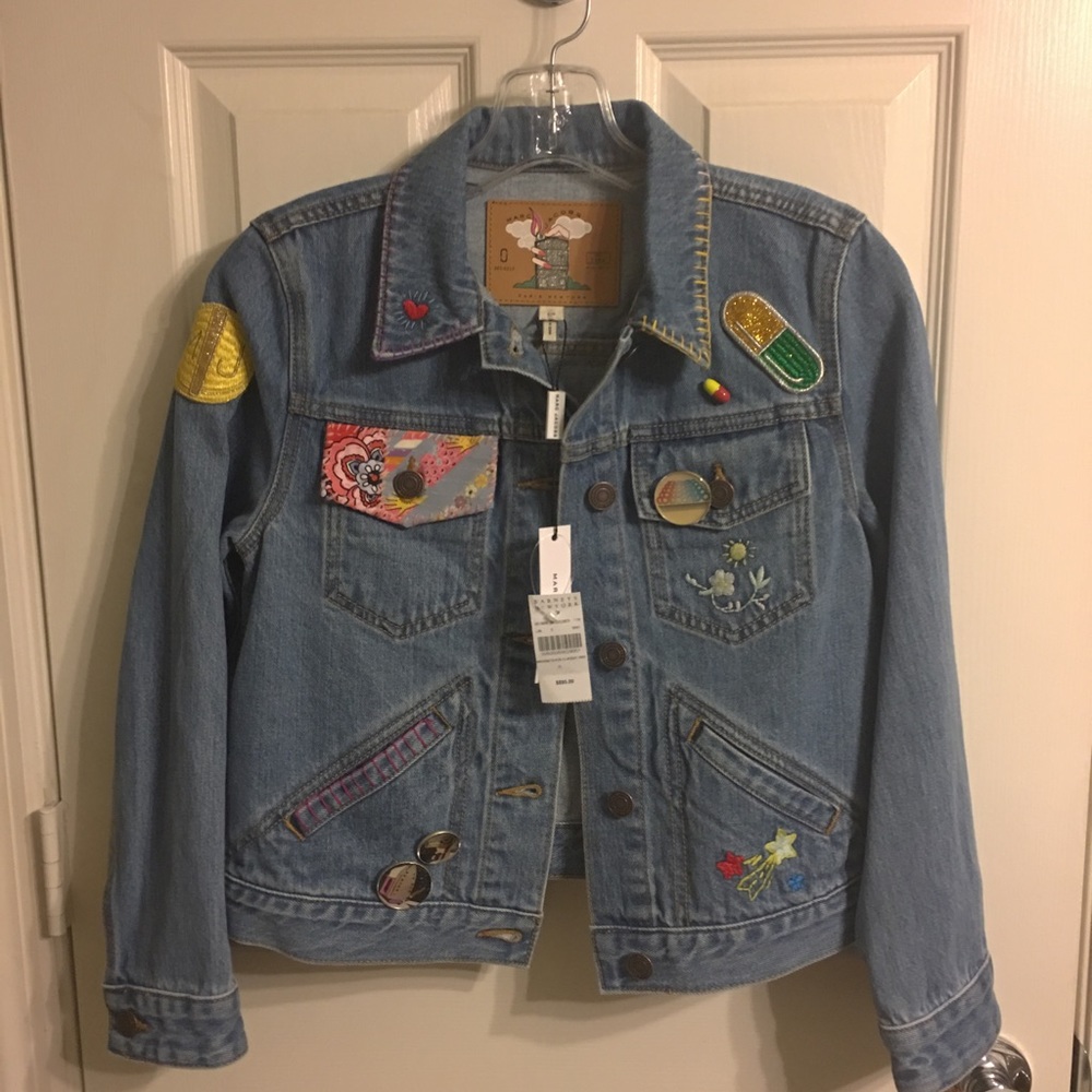 Marc Jacobs Shrunken Denim Jacket Embroidery NWT