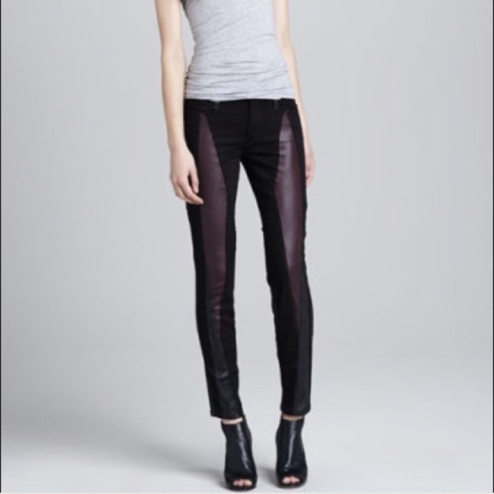 Joe's leather panel jeans
