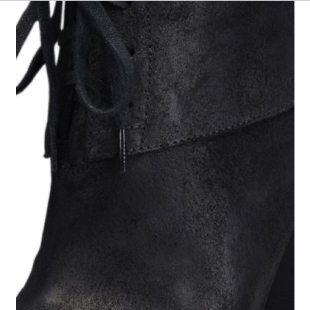 MODERN VINTAGE Black LEATHER Platform Boots! NIB 8 - Picture 4 of 5