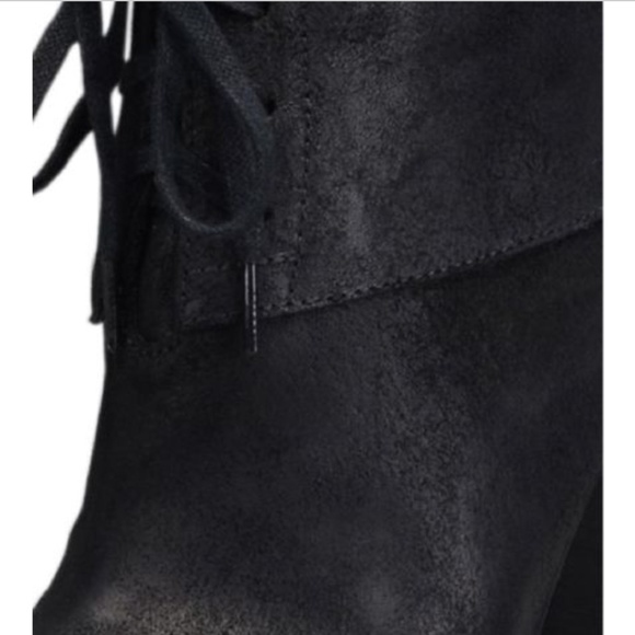 MODERN VINTAGE Black LEATHER Platform Boots! NIB 8 - Picture 4 of 5