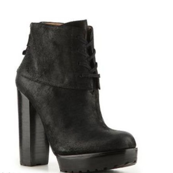 MODERN VINTAGE Black LEATHER Platform Boots! NIB 8 - Picture 3 of 5