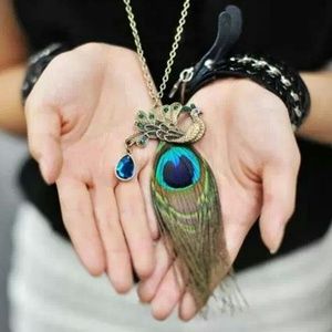 New Peacock Feather Necklace