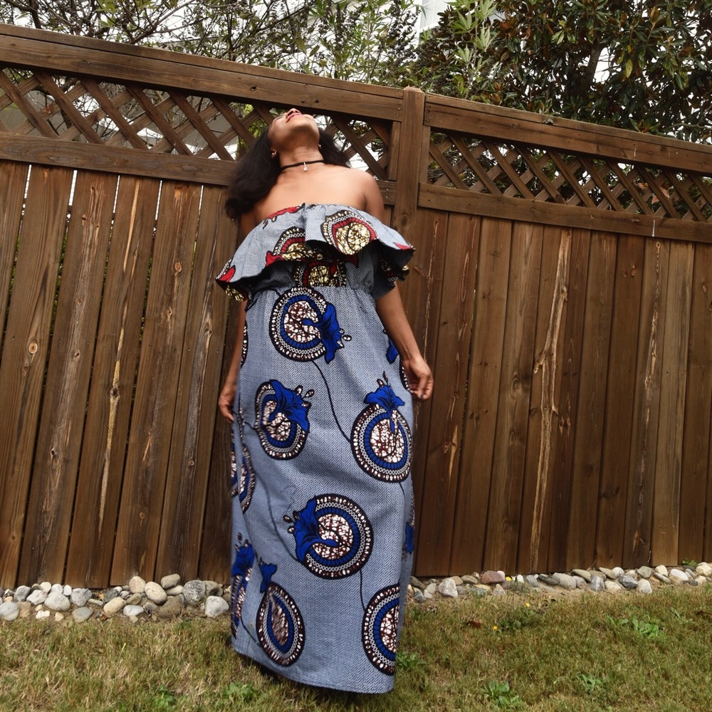 ❌SOLD❌ African Print Women’s Off ShoulderDress - Picture 1 of 7