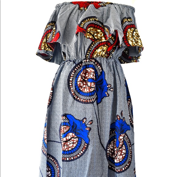❌SOLD❌ African Print Women’s Off ShoulderDress - Picture 7 of 7