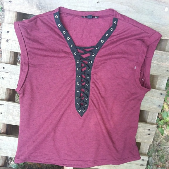 corset style lace up top - Picture 1 of 4