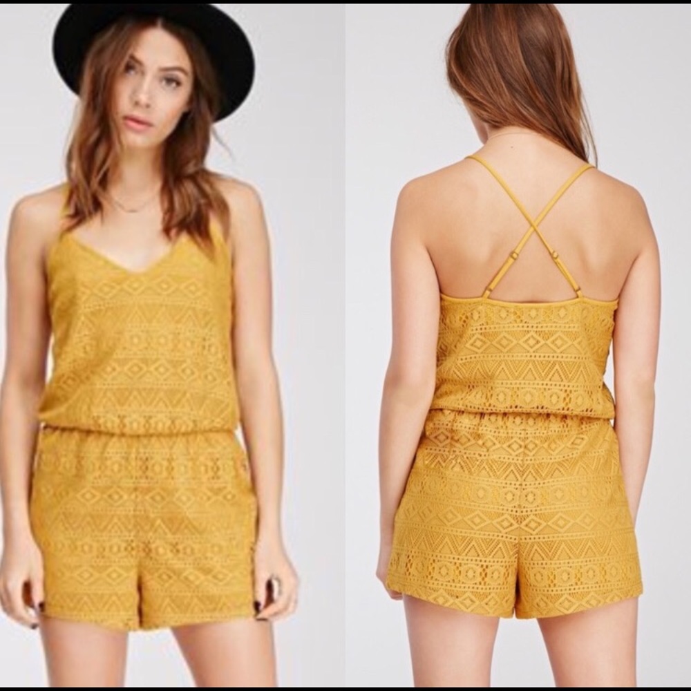 Forever 21 mustard romper