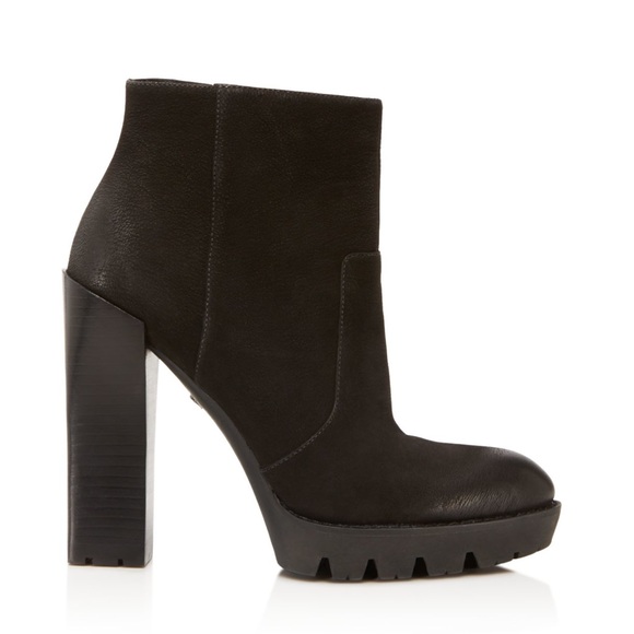 Kenneth Cole Olive Lather Platform Ankle  Boots - Picture 3 of 8